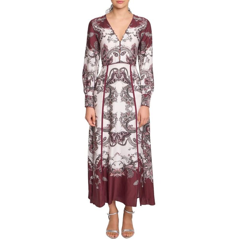 Marchesa Notte Womens Garden Of Eve Midi Dress, Multicolor